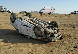 واژگونی خودرو در زنجان با ۲ فوتی و پنج مصدوم